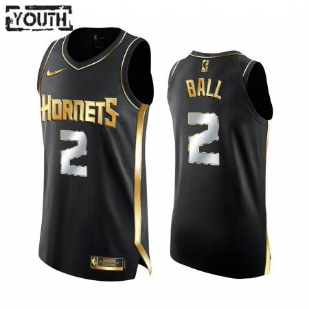 Charlotte Hornets LaMelo Ball 2 2020-21 Musta Golden Edition Lasten Pelipaidat Swingman